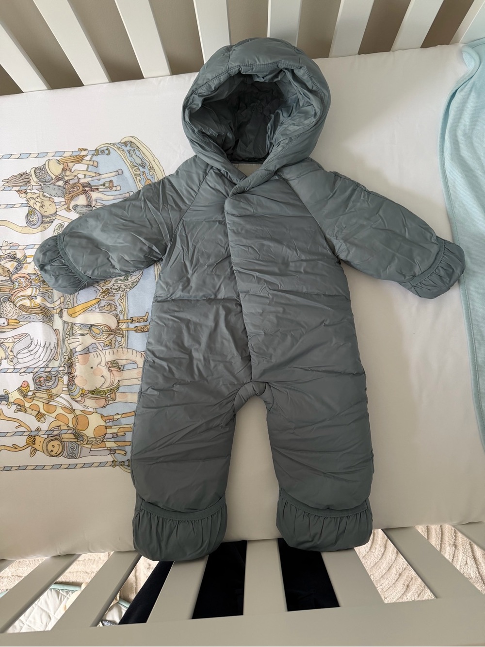 Baby Hooded Puffer Snowsuit - Blue